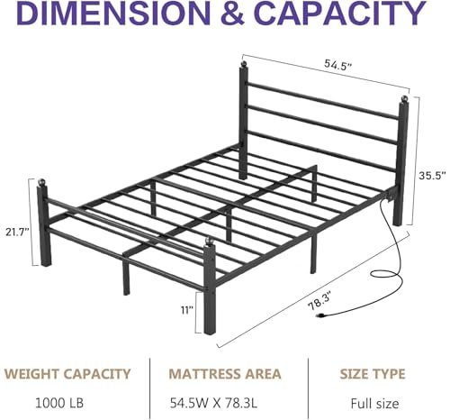 CollaredEagle Full Bed Frame with Headboard and Footboard