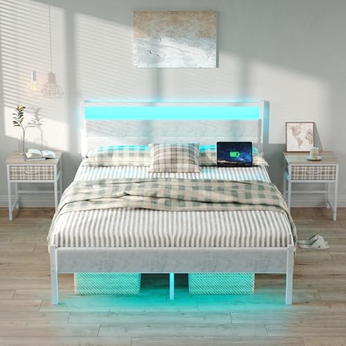 Full Bed Frames with Charging Station